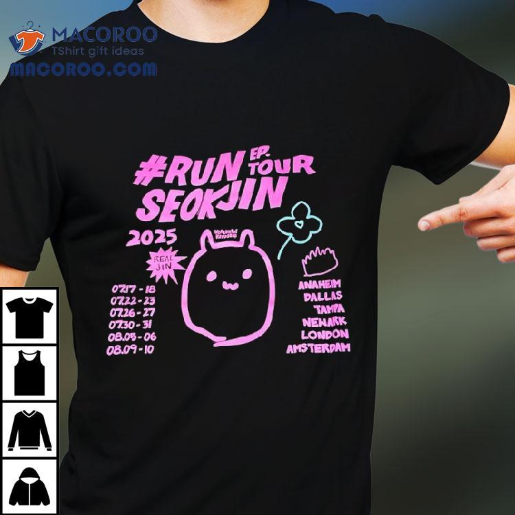RUN SEOKJIN 公式 Tシャツ a顔Tシャツ Run Seokjin Ep Tour 2025 World Wide Handsome Shirt – abcti