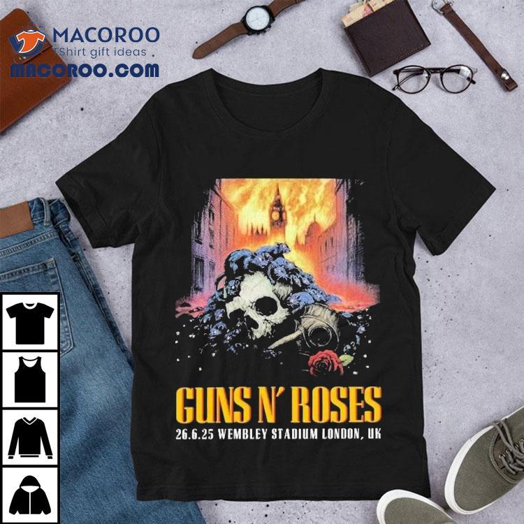 ミュージシャン Guns N' Roses 2025 Grey Skulls T-Shirt Guns n' Roses Wacken Open Air 2025 skull roster shirt