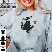 Load image into Gallery viewer, Nope Black Cat Kicking Orange Traitor Trump Shirt