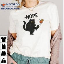 Load image into Gallery viewer, Nope Black Cat Kicking Orange Traitor Trump Shirt