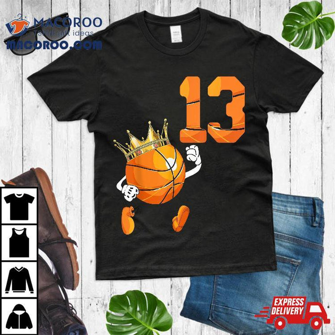 13th Birthday 13 Years Old Basketball Lover Theme Party Shirt