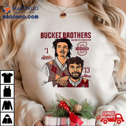 Charleston Cougars Ben Burnham And Frankie Policelli Bucket Brothers Caricature Shirt