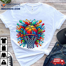 Load image into Gallery viewer, Colorful Basketball Tie Dye Color Splash Hoop Net Slam Dunk Shirt