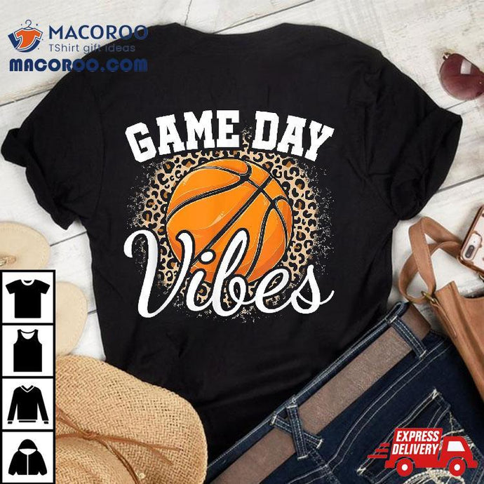 Game Day Basketball Leopard Print Girls Shirt