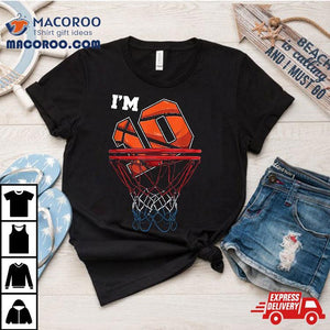 I'm 10 Years Old Basketball Net Ball Game Gift Birthday Shirt