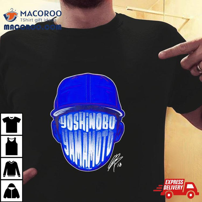 Los Angeles Dodgers Yoshinobu Yamamoto Face Silhouette Signature Shirt