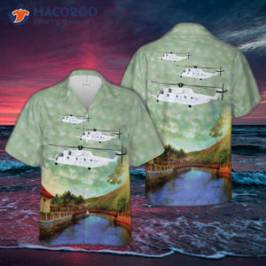 Usmc Marine Medium Tiltrotor Squadron 363 (vmm-363), The Lucky Red Lions, Ch-53d03 Hawaiian Shirt